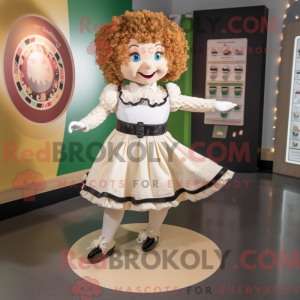 Cream Irish Dancer maskot...