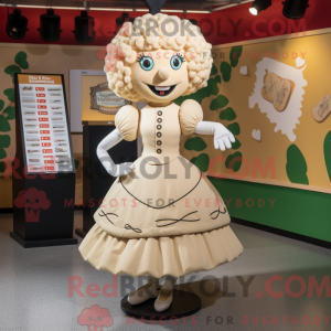 Cream Irish Dancer maskot...