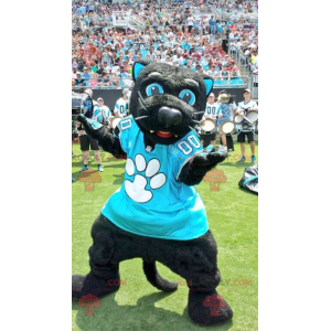 Big black and blue cat mascot - Redbrokoly.com