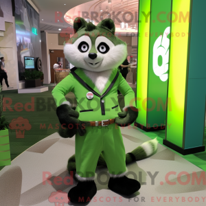 Lime Green Raccoon mascot...