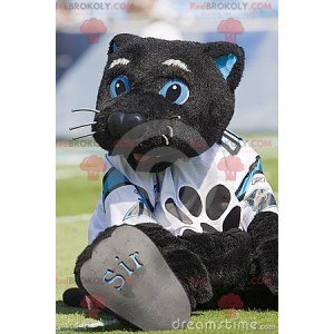 Big black and blue cat mascot - Redbrokoly.com