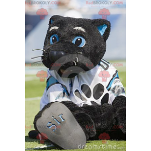 Big black and blue cat mascot - Redbrokoly.com