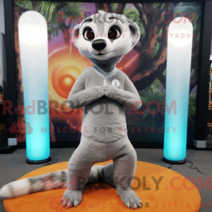 Grå Meerkat maskot kostume...