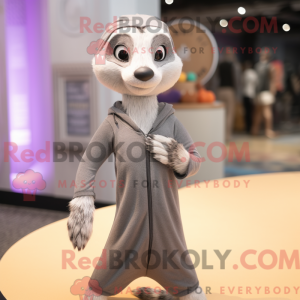 Grå Meerkat maskot kostume...