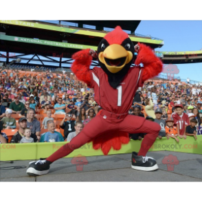 Mascotte rood zwart en geel vogel - Redbrokoly.com