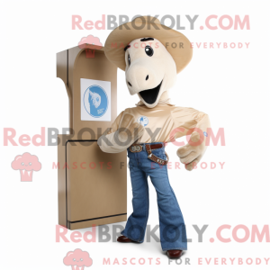Beige hestesko maskot...