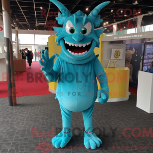 Cyan Devil Maskottchen...