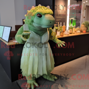 Grøn Glyptodon maskot...