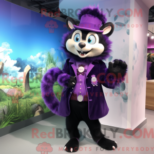 Paars Skunk-mascottekostuum...