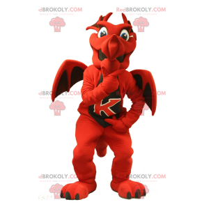 Mascotte drago rosso e nero - Redbrokoly.com