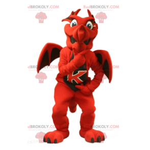 Mascotte drago rosso e nero - Redbrokoly.com