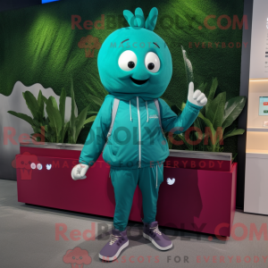 Teal Beet mascottekostuum...