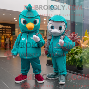 Teal Beet mascottekostuum...