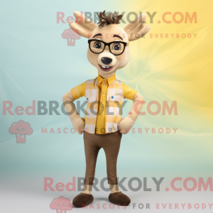 Beige Deer mascot costume...