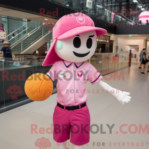 Pink Volleyball Ball maskot...