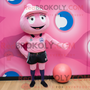 Pink Volleyball Ball maskot...