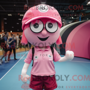Pink Volleyball Ball maskot...