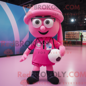 Pink Volleyball Ball maskot...