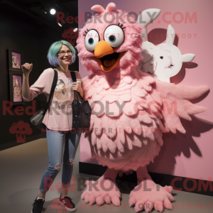 Roze harpij mascottekostuum...