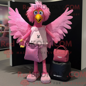 Rosa Harpy maskot drakt...