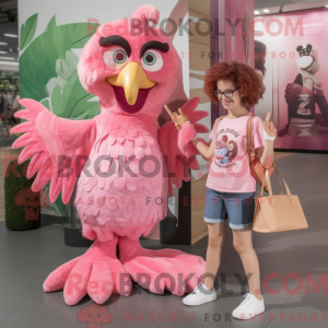 Rosa Harpy maskot drakt...