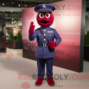 Maroon Navy Soldier maskot...