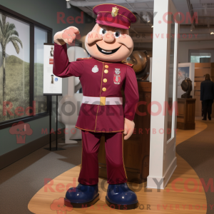 Maroon Navy Soldier maskot...