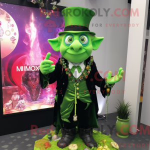 Lime Green Magician mascot...