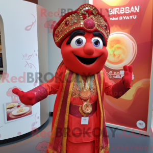 Rød Biryani maskot kostume...
