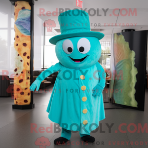 Cyaan Pizza mascottekostuum...