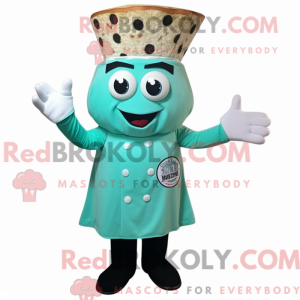 Cyan Pizza maskot kostume...