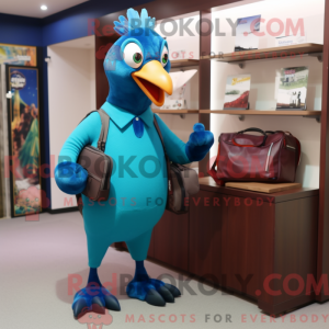 Cyan Fasan-maskotdraktfigur...
