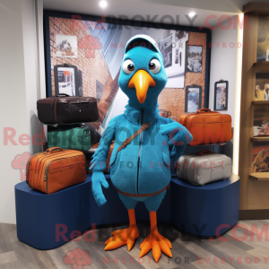 Cyan Fasan-maskotdraktfigur...