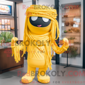 Fantasia de mascote Ramen amarelo com macacão e lenços - Mascotes ramen - REBROKO_276705 - RedBrokoly.com