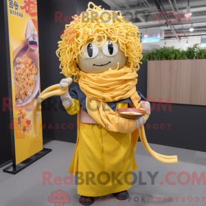 Geel Ramen-mascottekostuum...