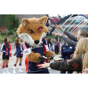Mascotte de renard en tenue de sport - Redbrokoly.com