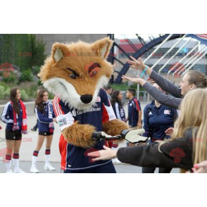 Fuchsmaskottchen in Sportbekleidung - Redbrokoly.com