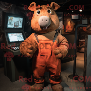 Rust gris maskot drakt...