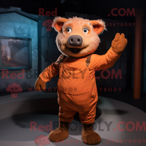 Rust Pig mascot costume...