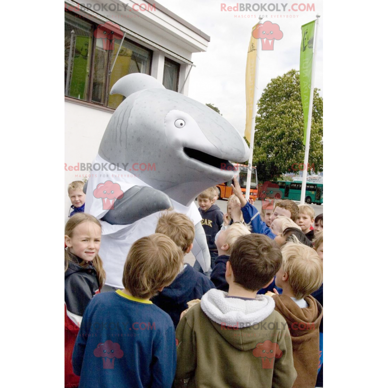 Grå hval delfin maskot - Redbrokoly.com