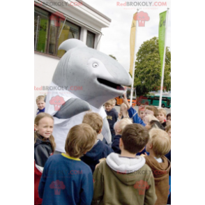Mascotte de dauphin gris de baleine - Redbrokoly.com