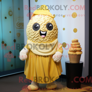 Gold Cupcake mascot costume...