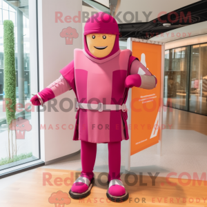 Roze mascottekostuum van de...