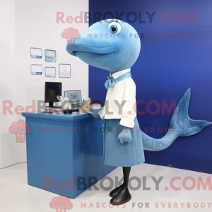 Olive Blue Whale mascot...