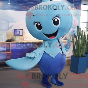 Olive Blue Whale mascot...