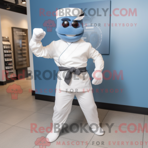 Hvit Ninja-maskotdraktfigur...
