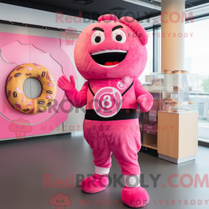 Pink Bagels maskot kostume...