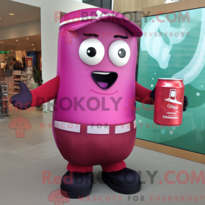Magenta Soda Can maskot...