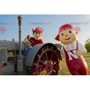 Mascotte man met een poloshirt en een rode hoed - Redbrokoly.com