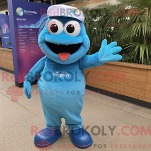 Blå Aglet maskot kostume...